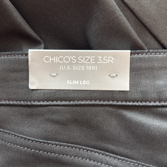 Chicos Denim Coated Slim Jeans in Moonwalk. Dark Gray. Size 3.5R or 18R. NWT. - Picture 10 of 10